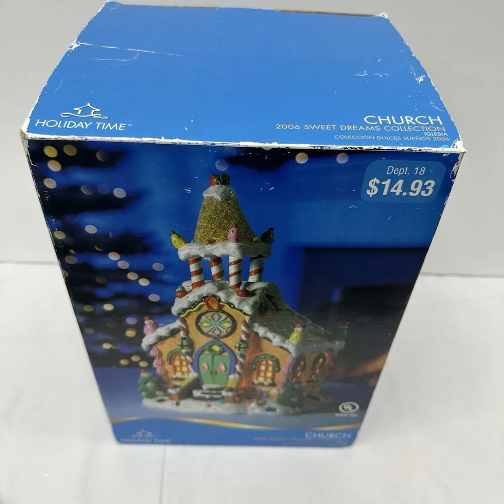 Holiday TIME 2006‎ Rare Lighted Christmas SWEET DREAMS COLLECTION Church W/box